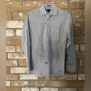 J. Crew Black and White Grid Pattern Shirt. Mens Small. Very good condition